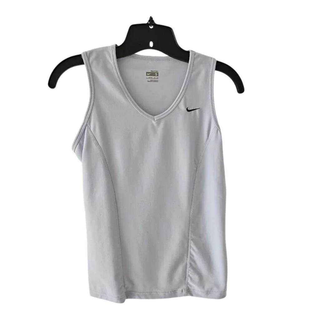 Nike Women's Dri-Fit V-Neck Sleeveless Tank Top | NWT | Small | Light Blue - Picture 1 of 12
